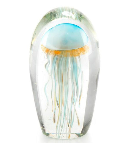 Sea Blue Jellyfish In Glass - John-Richard
