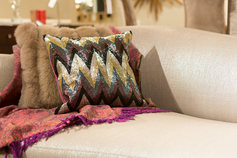 Chevron Multi Stripe Pillow - Sabira Collection