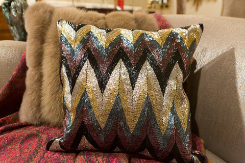 Chevron Multi Stripe Pillow - Sabira Collection