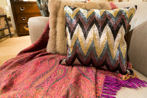 Chevron Multi Stripe Pillow - Sabira Collection