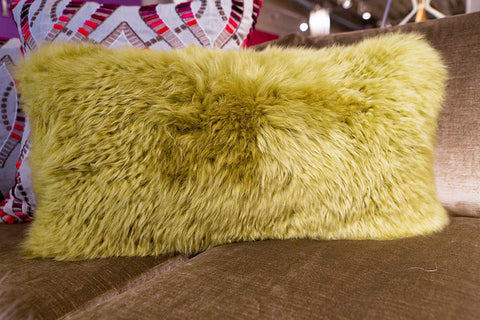 Long Wool Lime Pillow 11" x 22" - Auskin