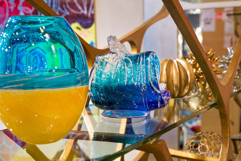 Beach Vase, Copper Blue - Teign Valley Glass