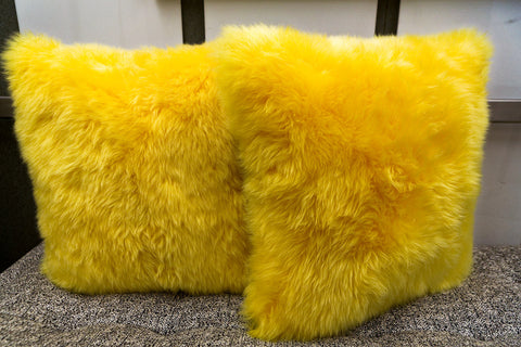Long Wool Yellow Pillow 20