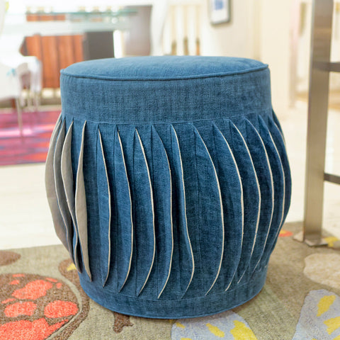 Aggie Pouf, Dark Blue - V Rugs & Home