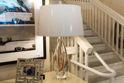 Amber Twisted Art Glass Lamp - Studio A