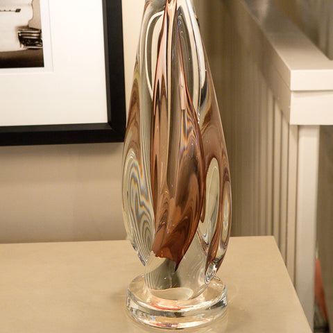 Amber Twisted Art Glass Lamp - Studio A