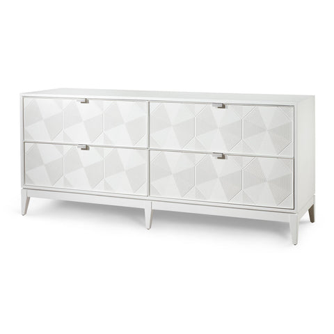 Borneo Extra Large 4-Drawer Dresser, White - Bungalow 5