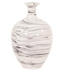 Porcelain White and Black Swirl Bottle Vase - Howard Elliott