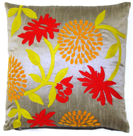 Whimsy Winter Garden Floral Pillow - Sabira Collection