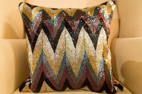 Chevron Multi Stripe Pillow - Sabira Collection