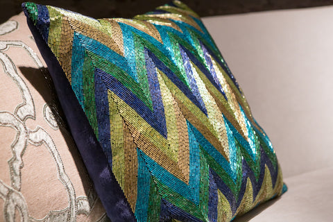 Chevron Multi Stripe Pillow - Sabira Collection