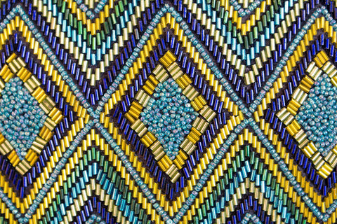 Diamond Design Fully Beaded Pillow - Sabira Collection