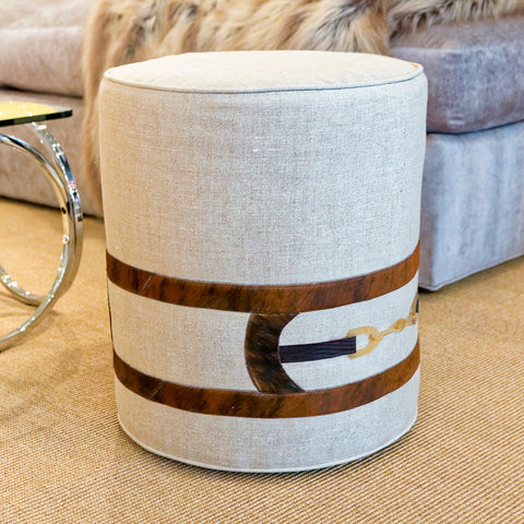Equus Round Buckle Ottoman - V Rugs & Home