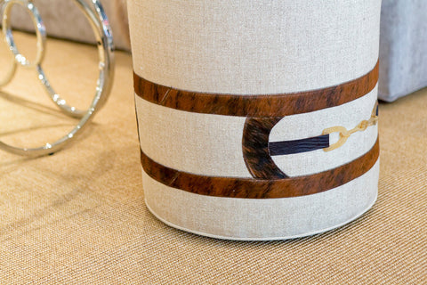 Equus Round Buckle Ottoman - V Rugs & Home