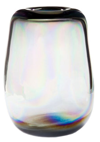 Organic Glass Opal Bud Vase - Gold Leaf