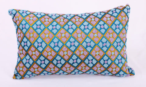 Graphic Argyle French Knots Pillow - Sabira Collection
