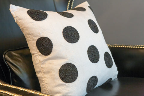 Harlequin Polka Dot Black On White - Sabira Collection