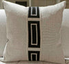 Giorgio Linen Ingot Tape Pillow in Raven Colorway by Ryan Studio