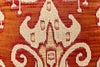 Ikat Orange Brocade Cream Beading - Callisto Home