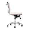 Lider Plus Armless Chair White - Zuo Modern