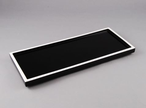 Long Vanity Tray Black with White Trim - Pacific Connections
