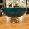 Maze Compote Cobalt Antique Gold - Global Views