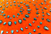 Pumpkin Silk Turquoise Rhinestones - Sabira Collection