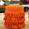 Rita Round Pouf, Orange - V Rugs & Home