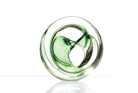 Twist Glass Sculpture, Green - Teign Valley Glass