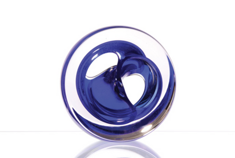 Twist Glass Sculpture, Blue - Teign Valley Glass