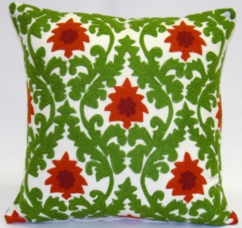 Whimsy Floral Damask Pillow - Sabira Collection