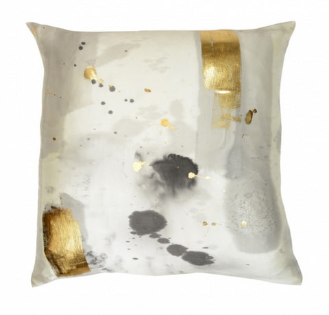Stardust in Charcoal with Gold Detail Pillow - Aviva Stanoff Design Inc.
