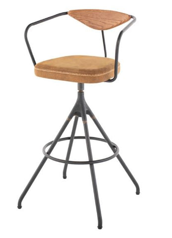Akron Leather Bar Stool - District Eight