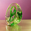 Twist Glass Sculpture, Green - Teign Valley Glass