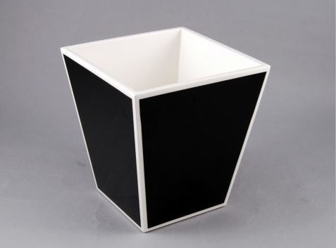 Waste Basket Black with White Trim - Pacific Connections