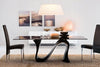 Wave Fixed Oval Dining Table With Black Base- Tonin Casa