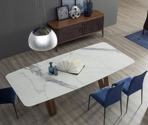 Butterfly Dining Table With White Marble Top - Tonin Casa