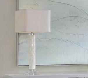 White Calcite and Quartz Table Lamp - John-Richard