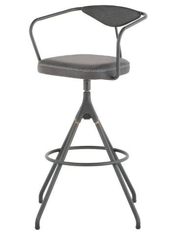 Akron Leather Bar Stool - District Eight