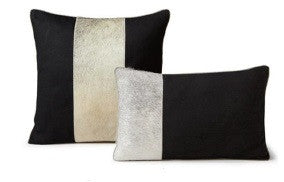 Stenciled Cowhide Midnight Pillow 12" x 20" - Auskin