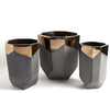Faceted Banded Bronze Containers - Global Views