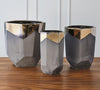 Faceted Banded Bronze Containers - Global Views
