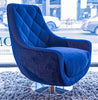 Baci Swivel Chair Harlequin Indigo - Lazar