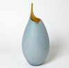 Frosted Blue Vase With Amber Casing - Global Views