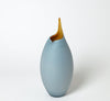Frosted Blue Vase With Amber Casing - Global Views