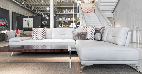 i764 Leather Sectional, Left Facing - Incanto