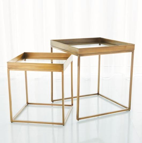 S/2 Perfect Nesting Tables-Antique Brass - Studio A