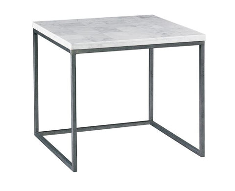 Nolan Side Table, White Stone - Modern Living by Lillian August