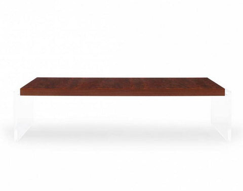 Objets Acrylic & Walnut Rectangular Cocktail Table - Bolier & Co.