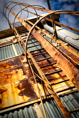 Industrial Stairs Framed - North Philadelphia Winter 2013 - Michael & Sylvie Spewak